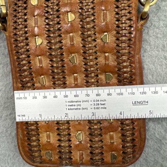 Karma Of Charme Leather Crossbody Purse Cognac Italian Leather Bohemian Retro - Picture 5 of 11
